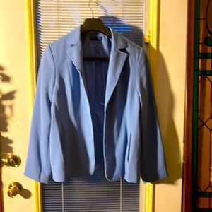 Lining skirt and jacket suit. Blue length under your knees